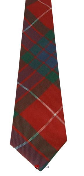 Fraser Red Ancient Clan 100% Wool Scottish Tartan Tie