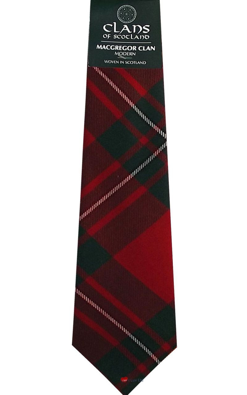 MacGregor Clan 100% Wool Scottish Tartan Tie