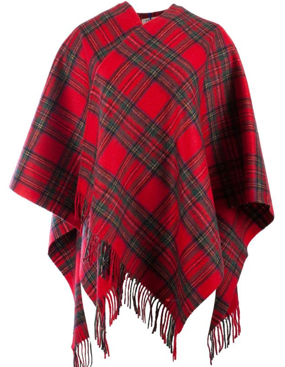 Lambswool Mini Cape In Stewart Royal Tartan Design 120cm Wide