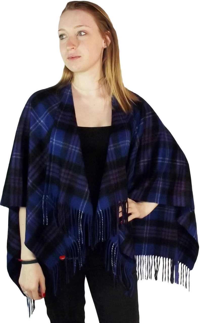 Ladies Mini Lambswool Cape in Heritage Of Scotland Tartan