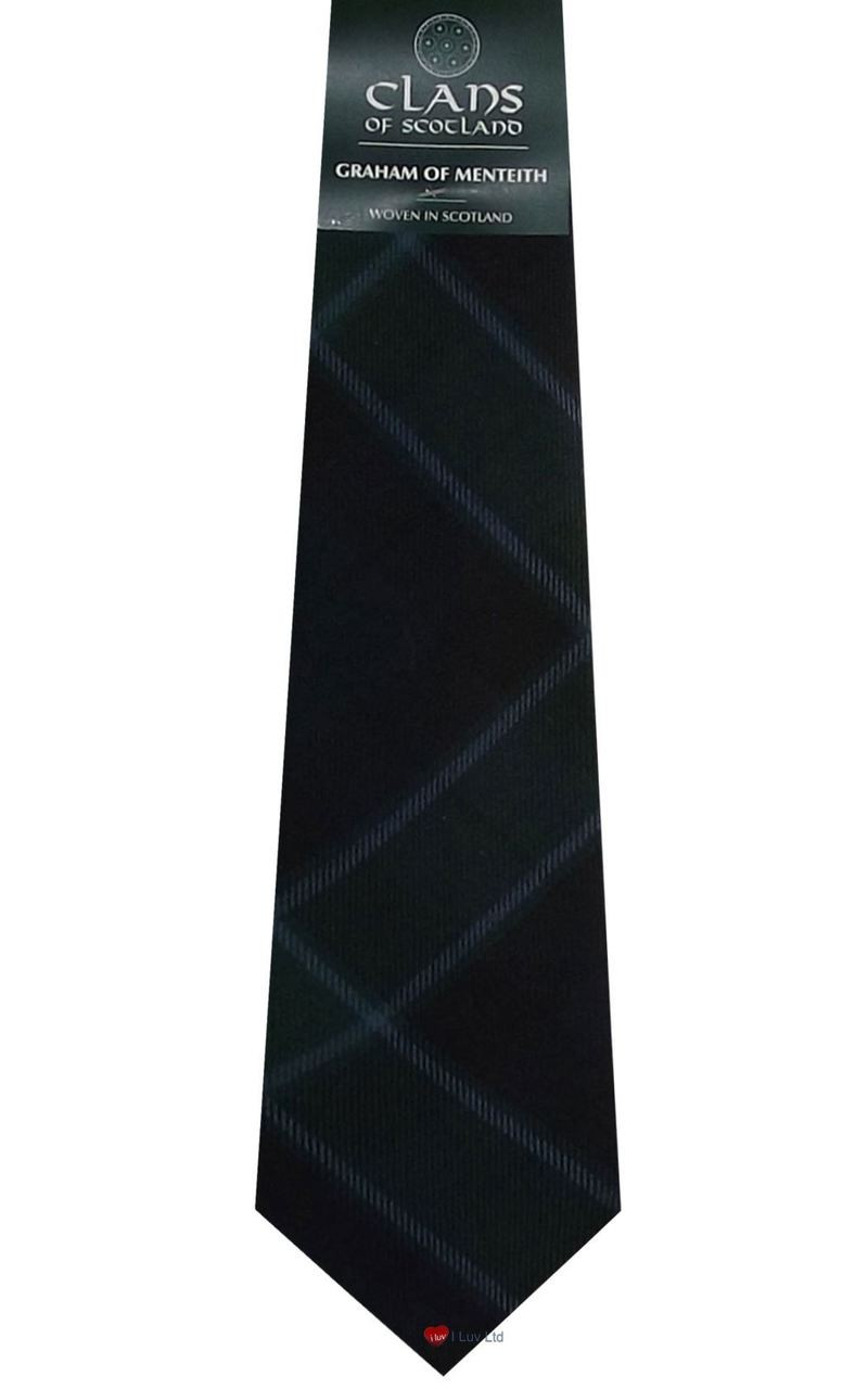 Graham of Menteith Clan 100% Wool Scottish Tartan Tie