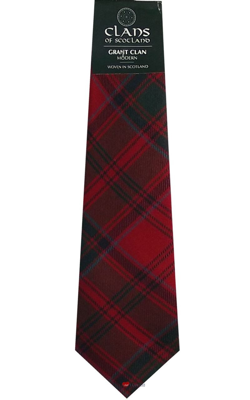 Grant Clan 100% Wool Scottish Tartan Tie