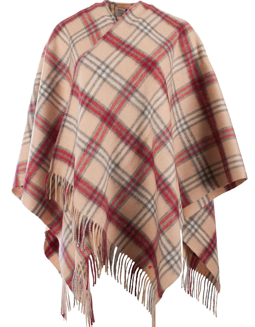 Lambswool Mini Cape In Montgomerie Natural Tartan Design 120cm Wide