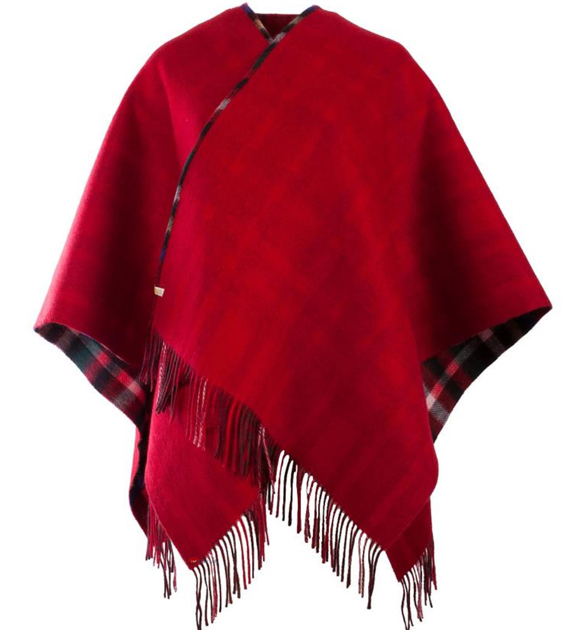 Lambswool Double Faced Mini Cape In Exploded Stewart Royal Design 114cm Wide