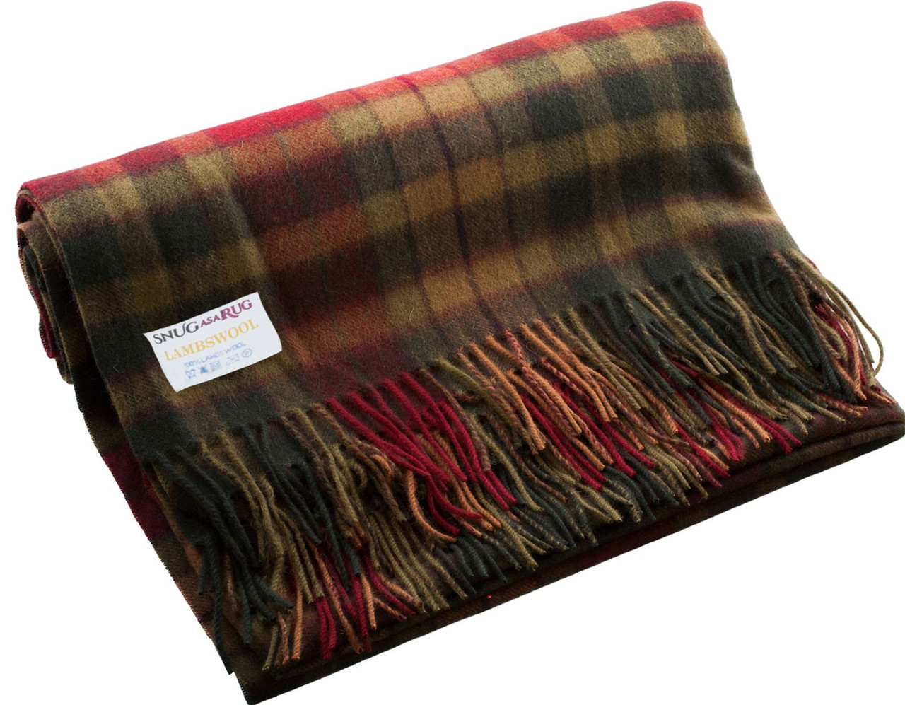 100% Lambswool Throw Blanket Wool Rug in Buchanan Autumn Tartan Travel Blanket Outdoor Blanket Throw