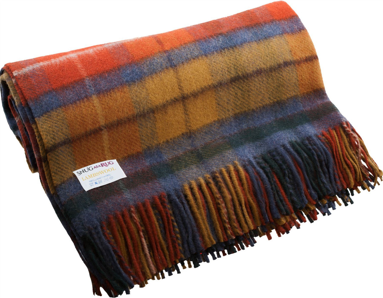 100% Lambswool Throw Blanket Wool Rug in Buchanan Antique Tartan Travel Blanket Outdoor Blanket Throw