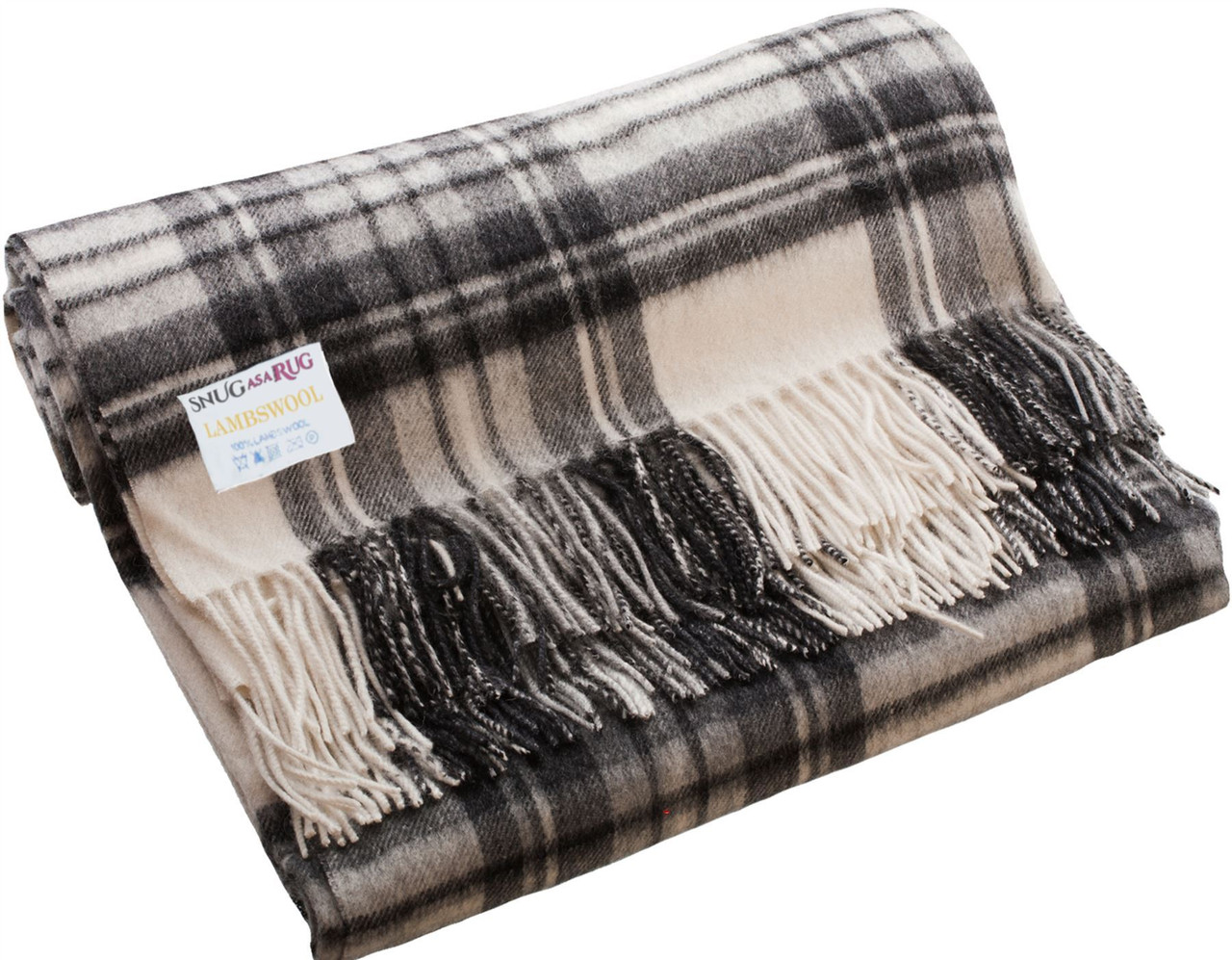 100% Lambswool Throw Blanket Wool Rug in Stewart Grey Dress Tartan Travel Blanket Outdoor Blanket Throw