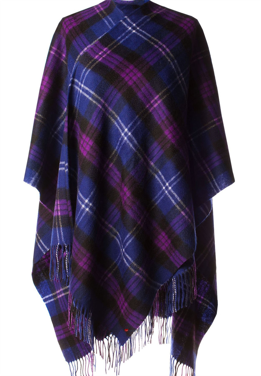 All Wool Long Cape In Heritage Of Scotland Tartan Design 152.5 cm Wide
