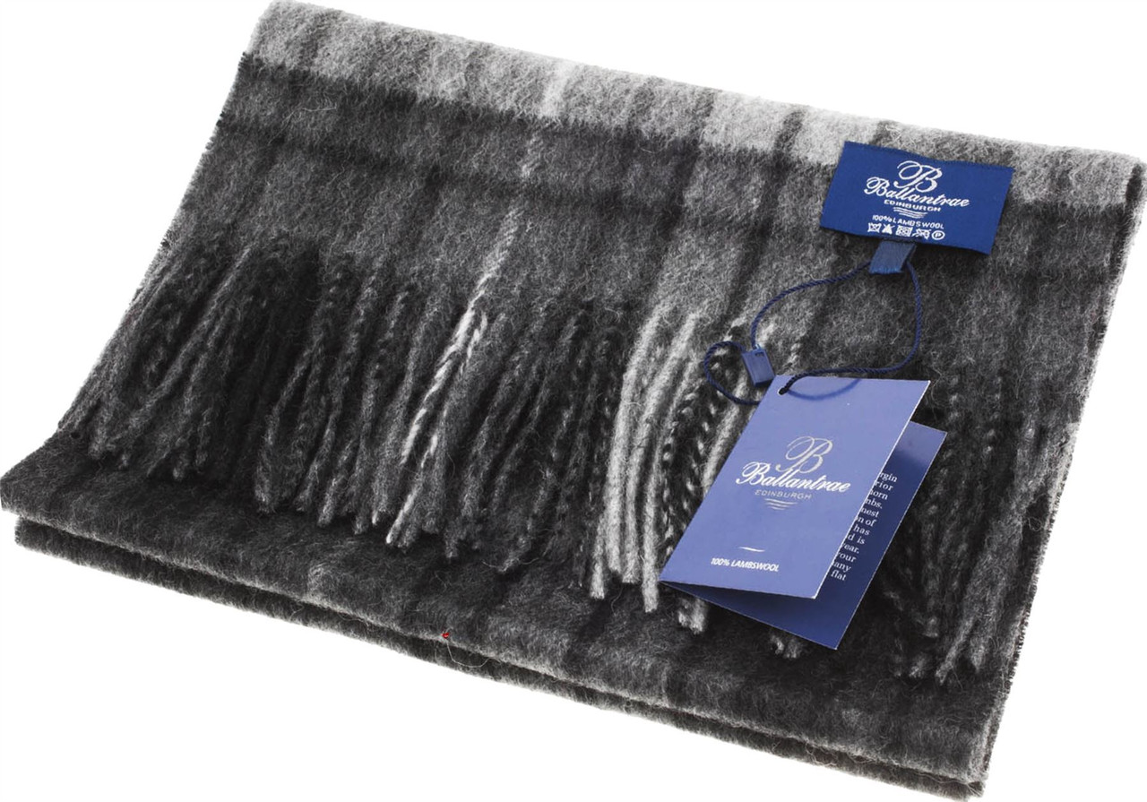 100% Lambswool Scarf Buchanan Grey Scottish Gift Winter Scotland