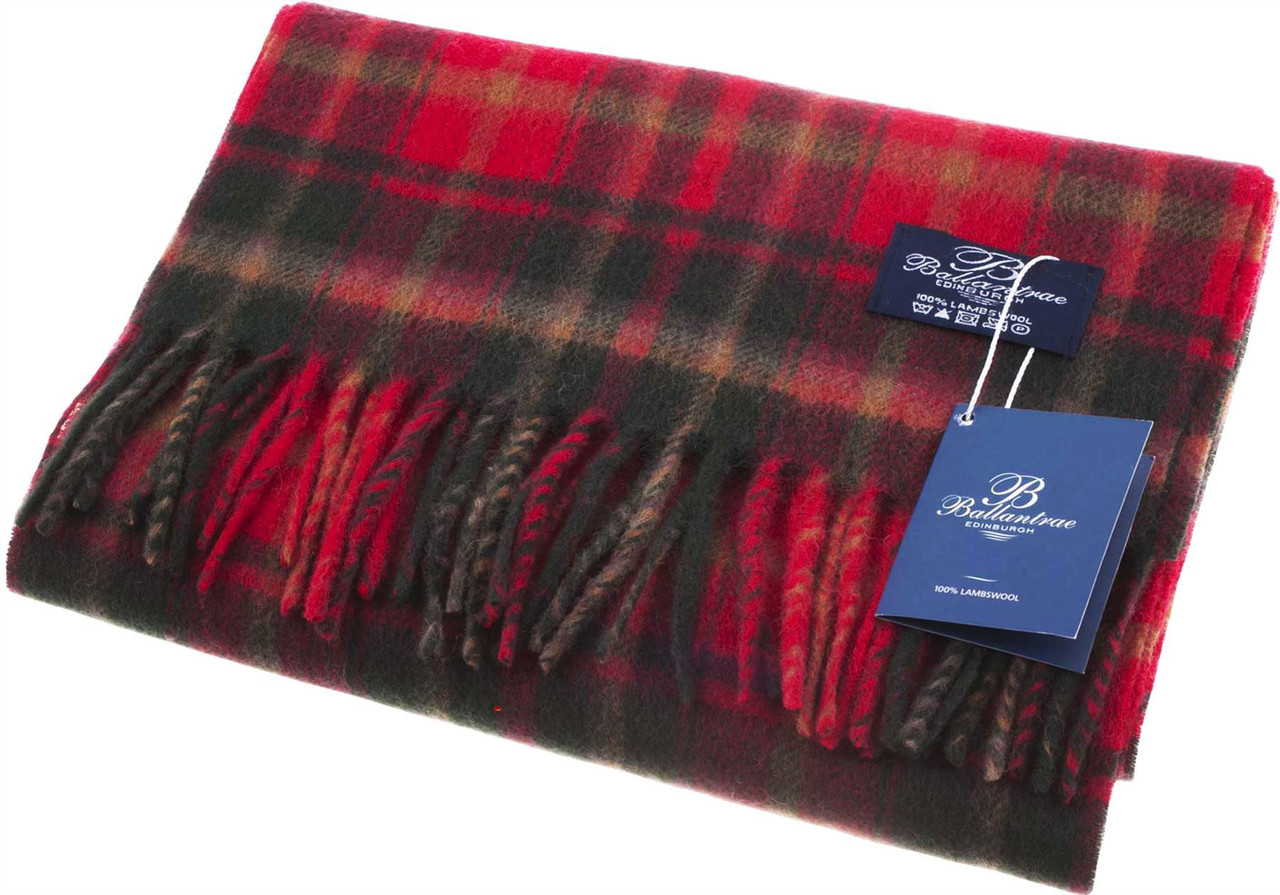 100% Lambswool Scarf Dark Maple Scottish Gift Winter Scotland