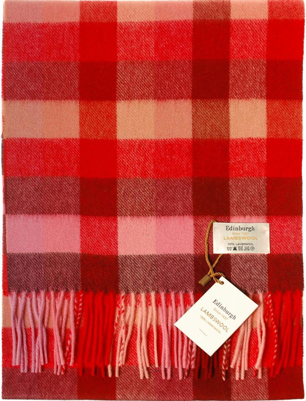 Scarf 100% Lambswool Edinburgh Brand 1436 in Pink Harlequin