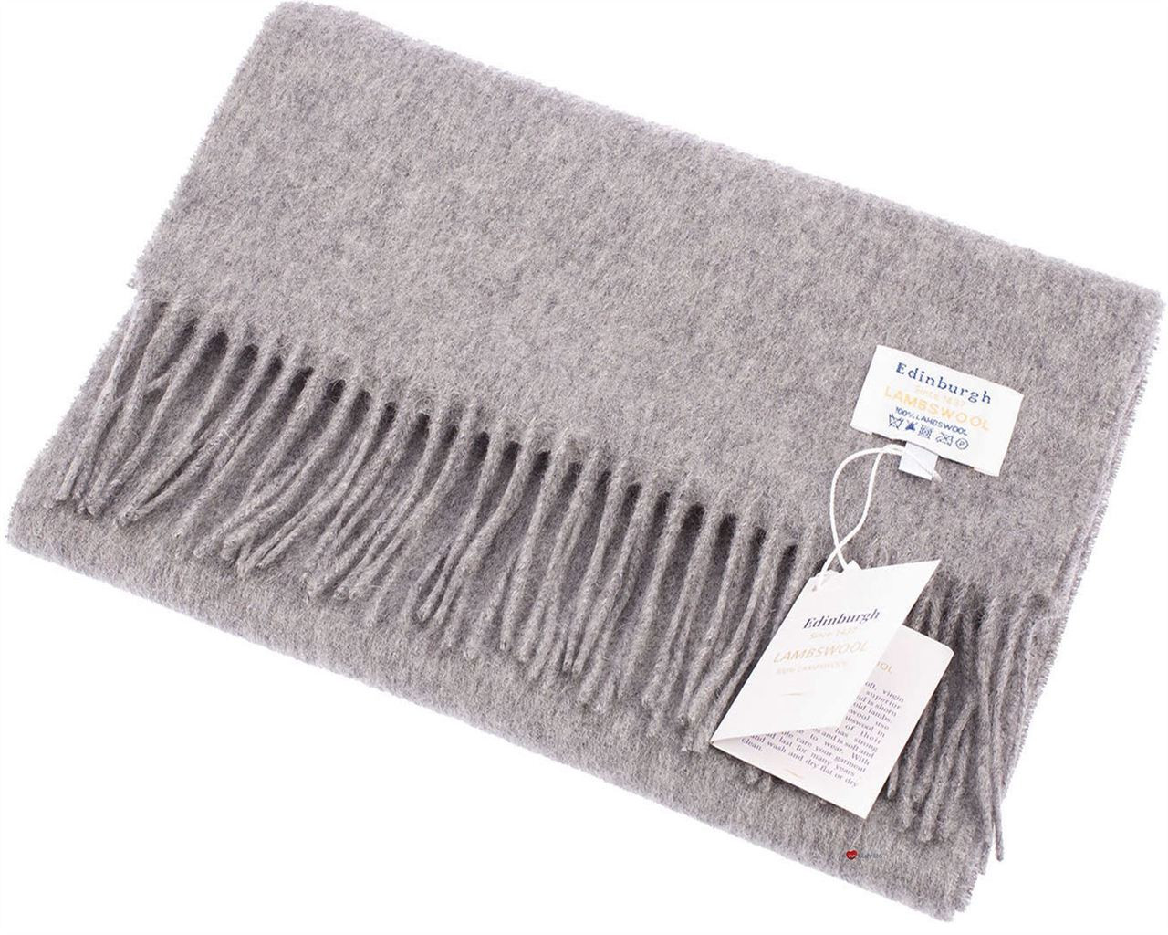 Unisex Lambswool Scarf In Marble Grey Tartan Design 30cm Wide