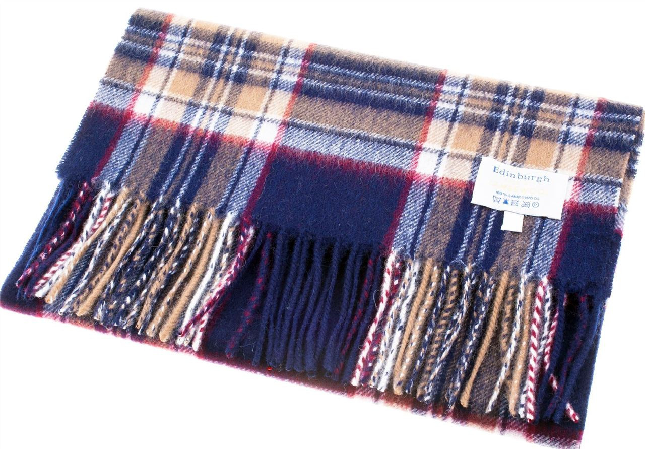 Scarf 100% Lambswool Edinburgh Brand 1436 in Stewart Navy