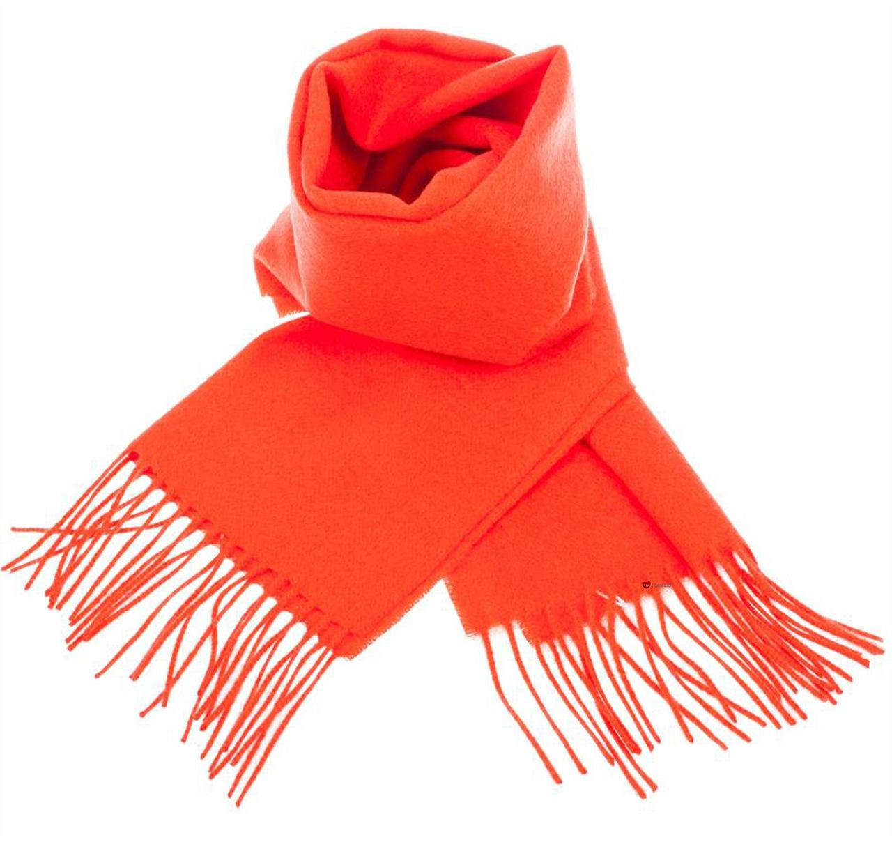 Unisex Lambswool Scarf In Red SSG (Orange) Tartan Design 30cm Wide