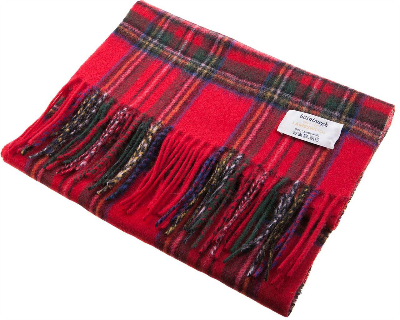 Unisex Lambswool Scarf In Stewart Royal Tartan Design 30cm Wide