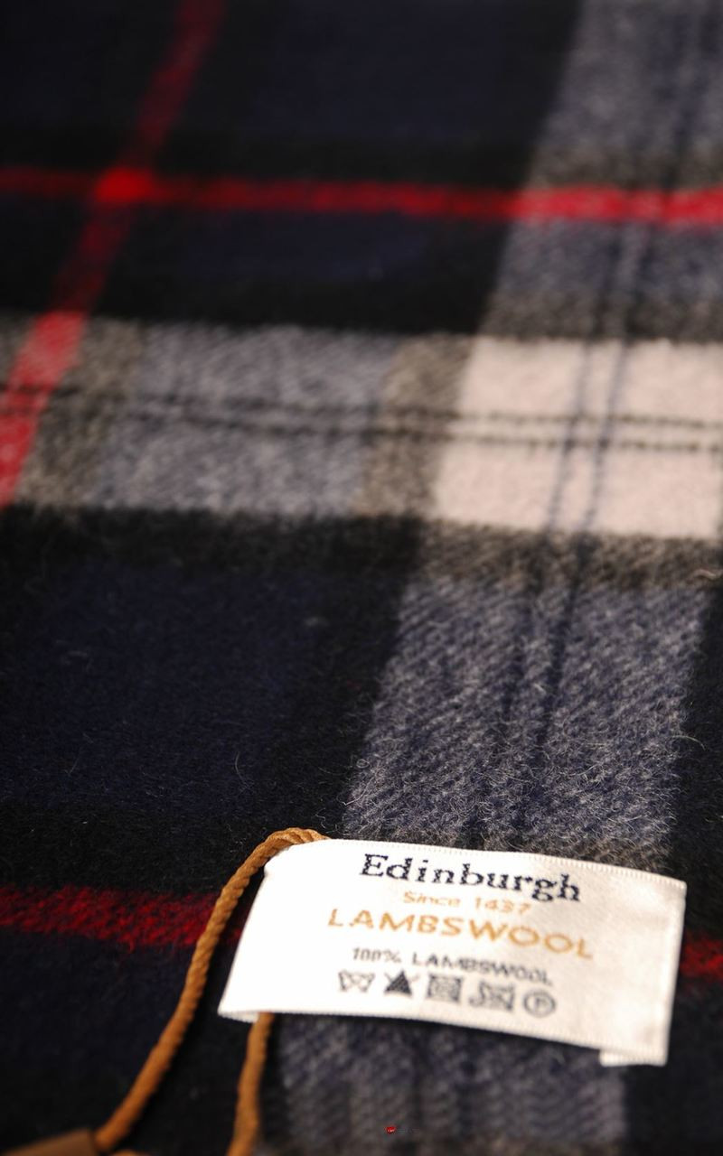 Scarf 100% Lambswool Edinburgh Brand 1436 in Grey Check