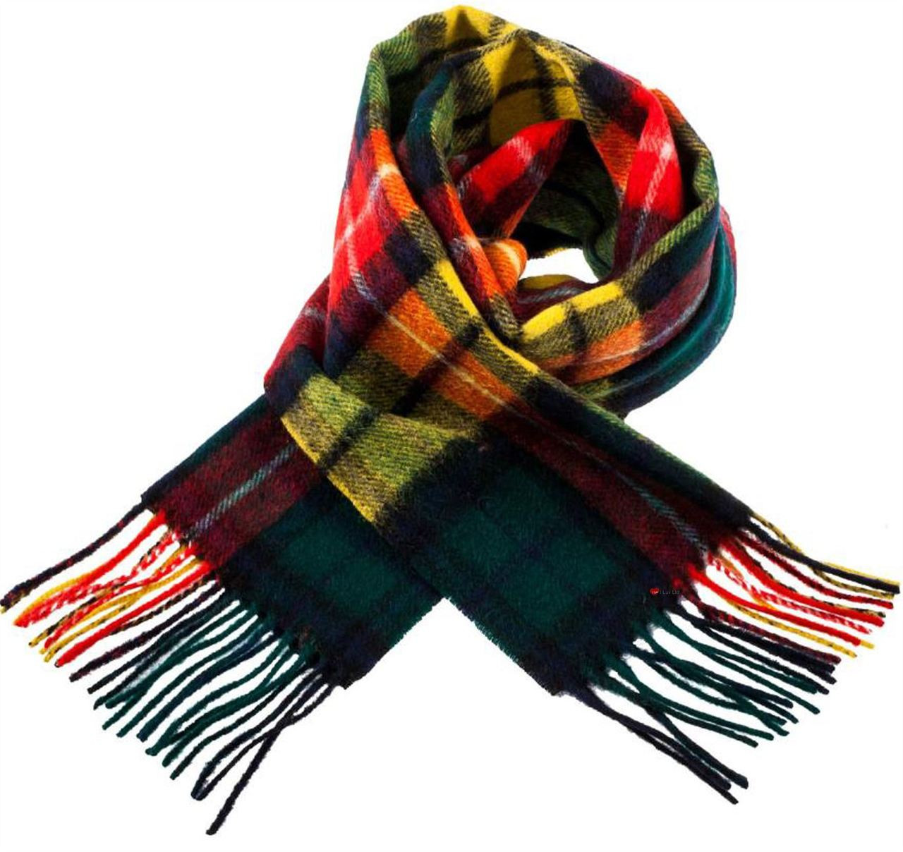 Unisex Lambswool Scarf In Buchanan Tartan Design 30cm Wide
