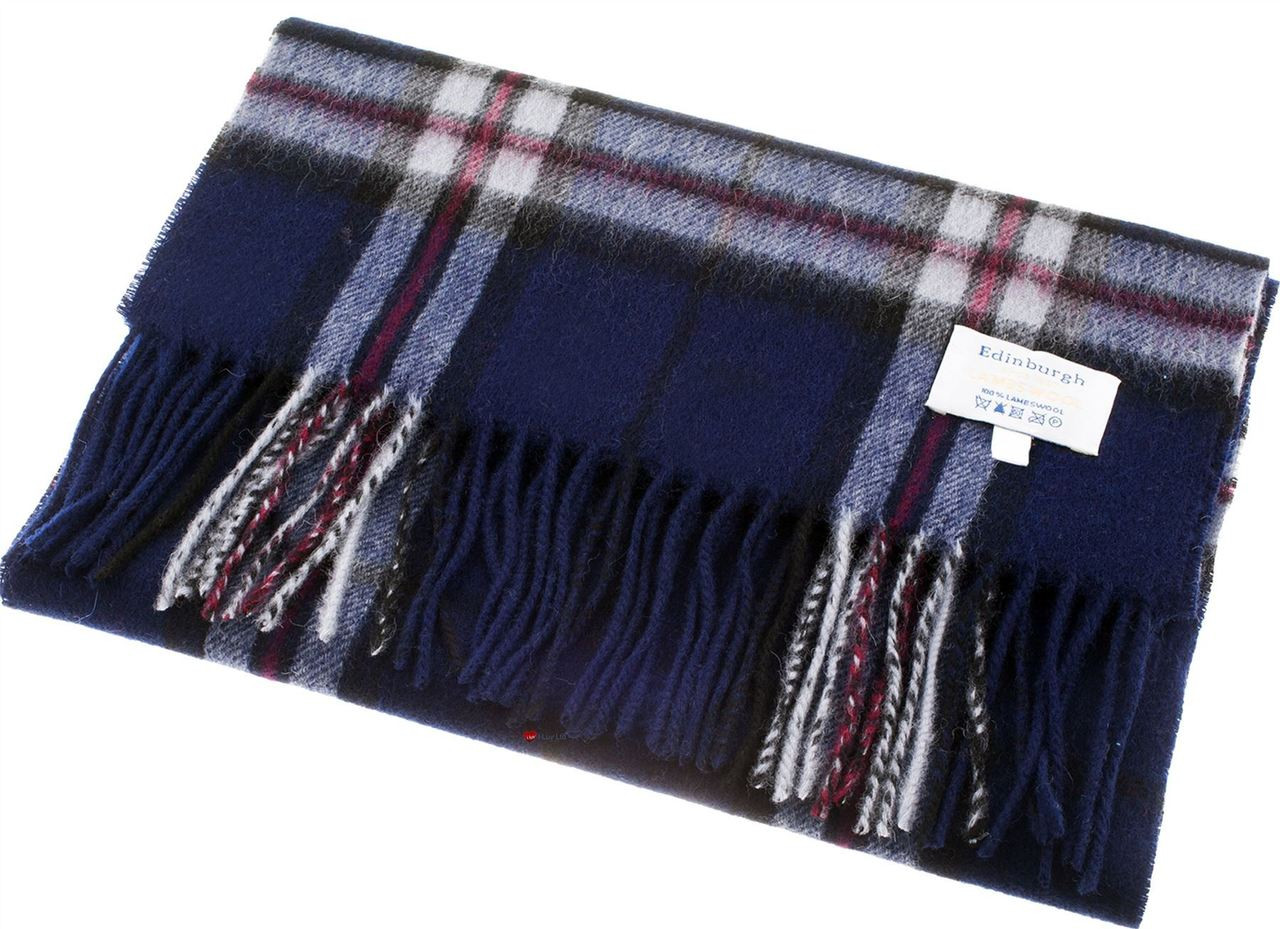 Scarf 100% Lambswool Edinburgh Brand 1436 in Thomson Navy