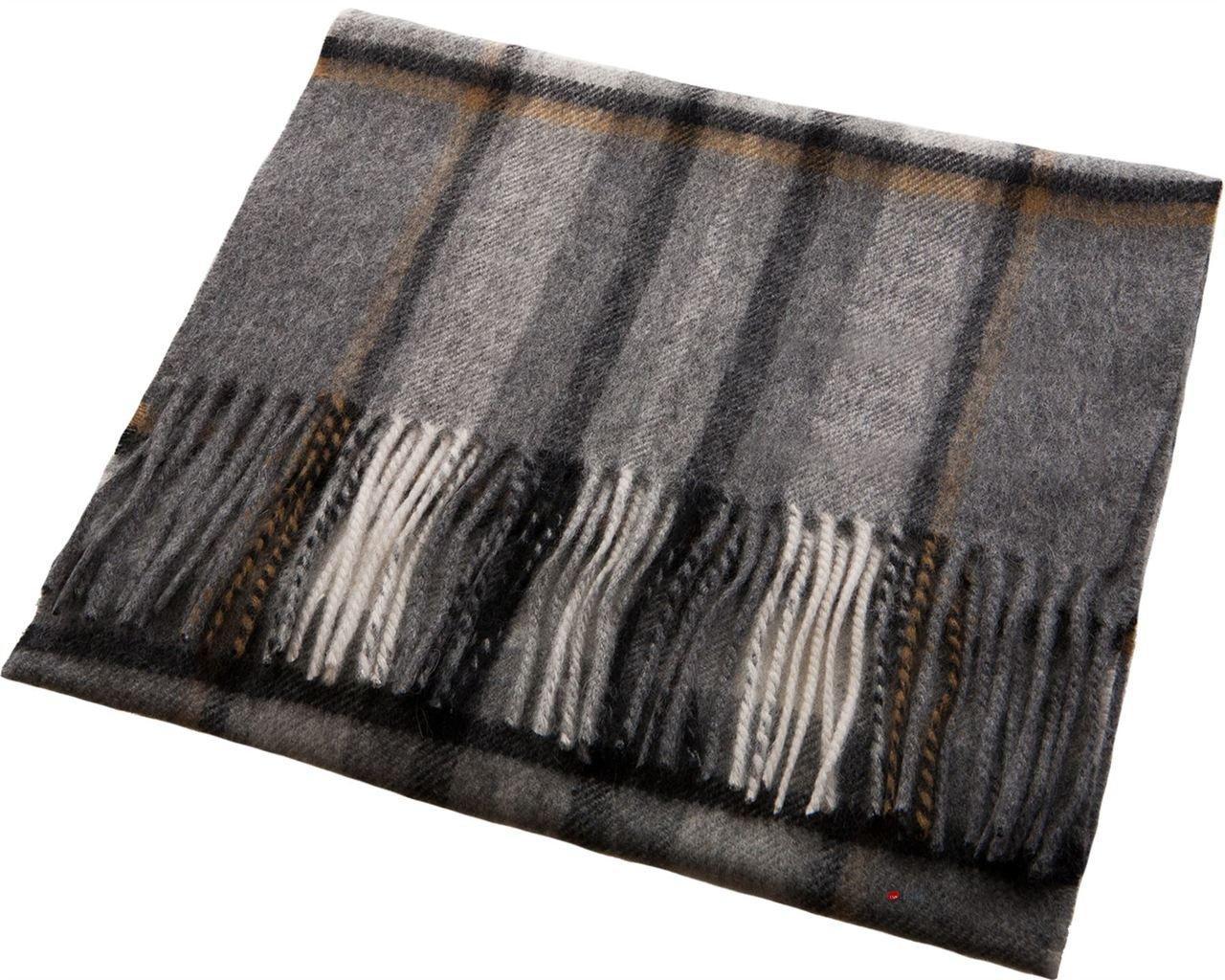 Unisex Lambswool Scarf In Drummond Grey Tartan Design 30cm Wide