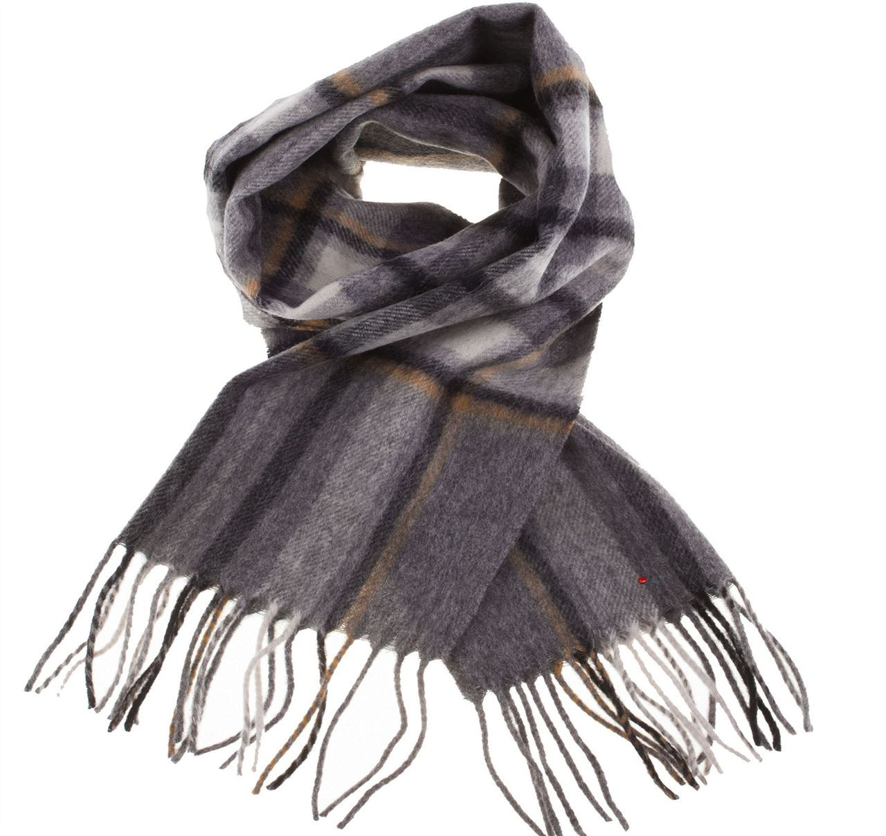 Unisex Lambswool Scarf In Drummond Grey Tartan Design 30cm Wide