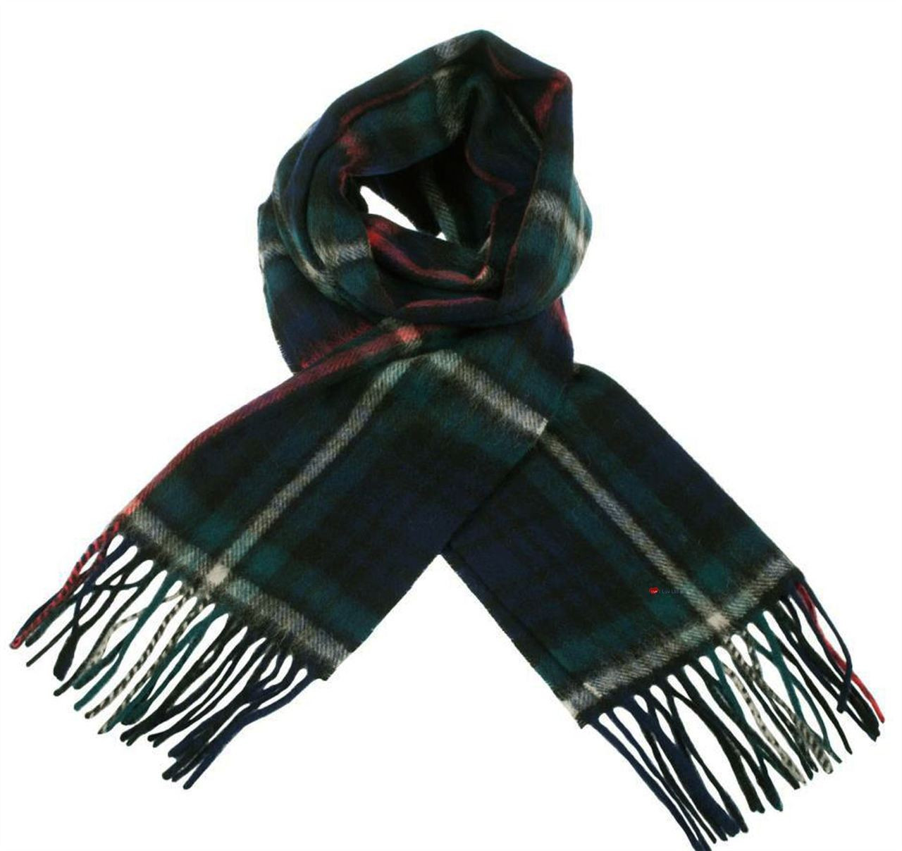 Unisex Lambswool Scarf In Mackenzie Tartan Design 30cm Wide