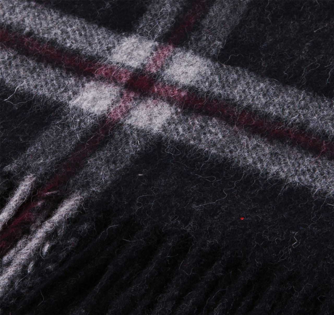 Unisex Lambswool Scarf In Thomson Charcoal Tartan Design 30cm Wide