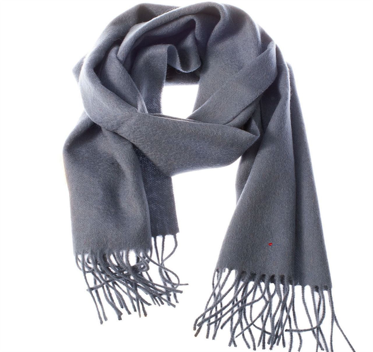 Unisex Lambswool Scarf In Grey Tartan Design 30cm Wide