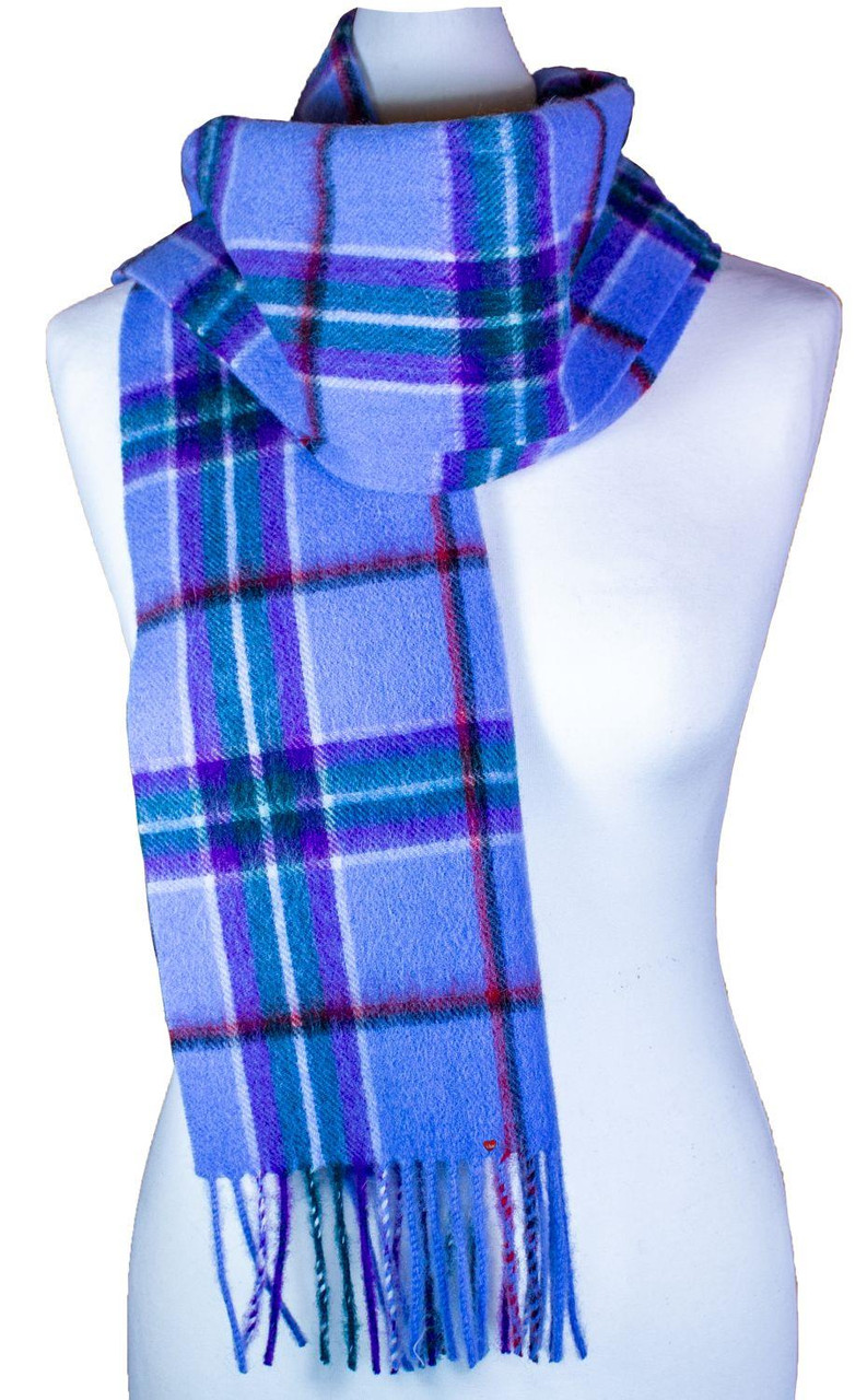 Edinburgh 100% Pure Lambswool Unisex Scarf in World Peace Tartan Width : 30cm - 134cm