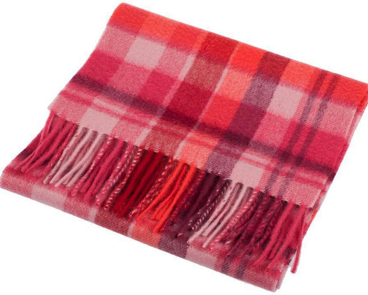 Unisex Lambswool Scarf In Multi Square Check Design 30cm Wide
