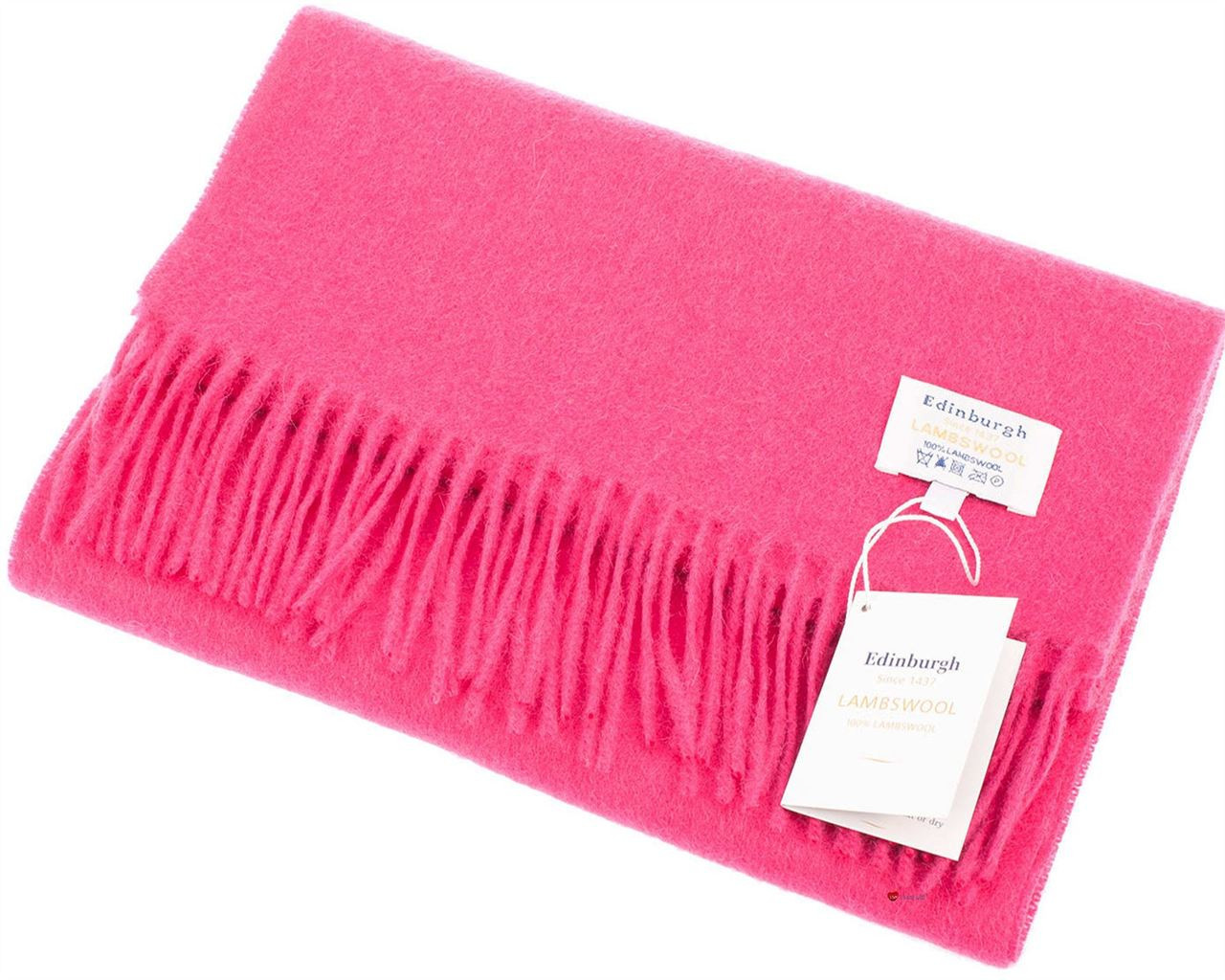 Unisex Lambswool Scarf In Rose Tartan Design 30cm Wide