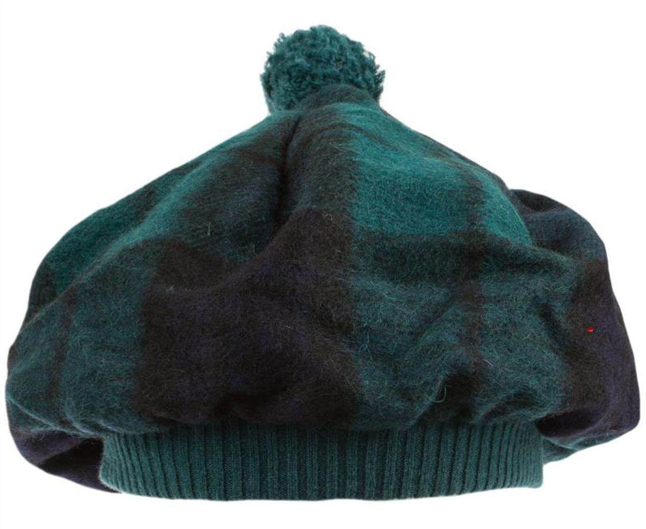 Lambswool Scottish Tammy Hat In Black Watch Tartan Design