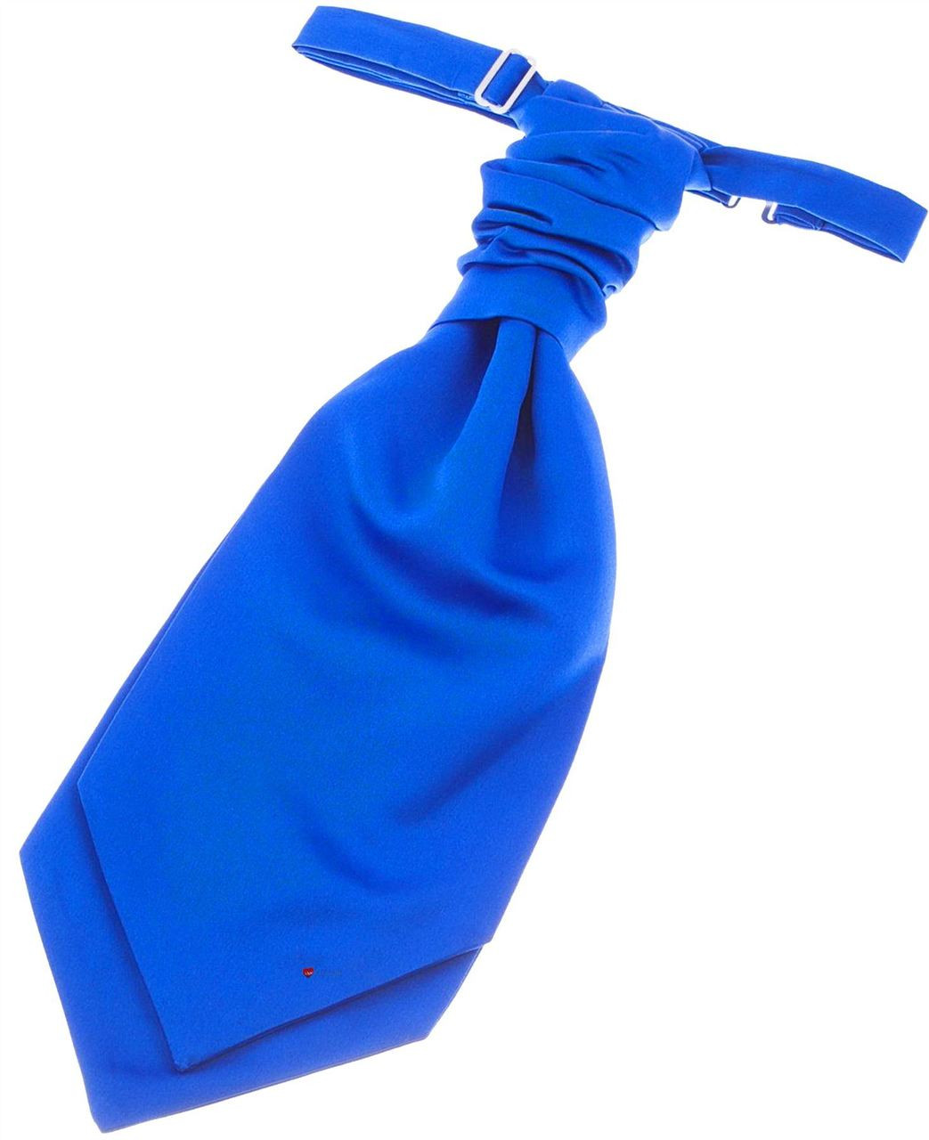 Gents Traditional Scottish Ruche Cravat Satin Tie Wedding Groom Royal Blue