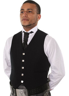 Gents 5 button Black Prince Charlie / Argyll Waistcoat