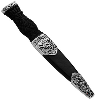 Sgian Dubh Plated Celtic Thistle Inserts and Cap