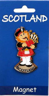 Scottish Fridge Magnet Scottish Highland Piper Bagpipes on a Fridge Magnet