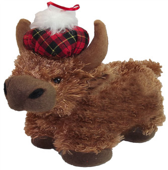 Cute Fluffy Soft Highland Cow Childrens Toy with a Tammy Hat