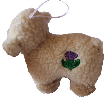 Cute Fluffy White Lamb Soft Toy for Children with Cute Tartan Bow