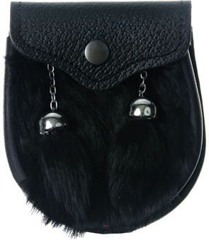 Half Dress Scottish Kids Sporran Synthetic Rabbit Fur Black