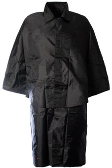 Inverness Style Waterproof Poncho Raincoat Cape Black