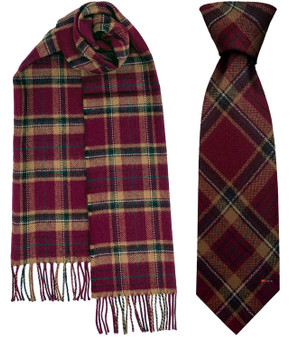 Mens Tie & Scarf Gift Set Irish County Tyrone Tartan Plaid