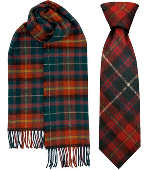 Mens Tie & Scarf Gift Set Irish County Meath Tartan Plaid
