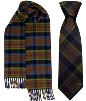 Mens Tie & Scarf Gift Set Irish County Laois Tartan Plaid