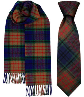 Mens Tie & Scarf Gift Set Irish County Longford Tartan Plaid