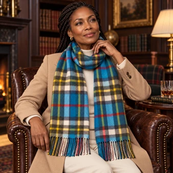 Cashmere Clan Scarf Thomson Blue