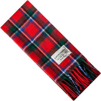 Luxury 100% Cashmere Scottish Clan Scarf Sinclair Red Modern