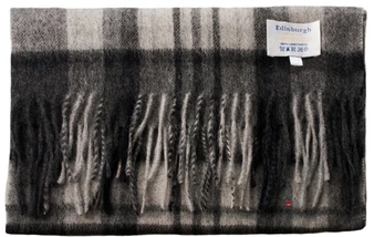 Edinburgh Scarf 100% Lambswool with Monochrome Sky Check Design