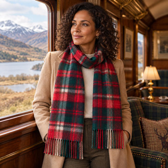 Cashmere Clan Scarf Scott Red Modern