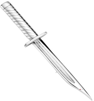 Kilt Pin Styled American Bowie Knife Hallmarked Sterling Silver 85mm