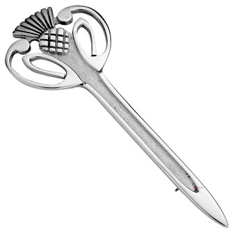 Kilt Pin Sterling Silver Contemporary Thistle Dagger Stem 80mm