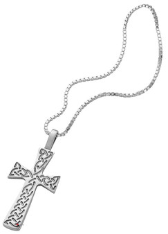 Pendant Cross Hallmarked Sterling Silver with Celtic Interlace 35mm